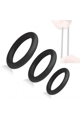 HUNTVE Anneau élastique Sportif Anneau élastique pour Homme Anneau élastique en Silicone Souple Noir 3 pièces.