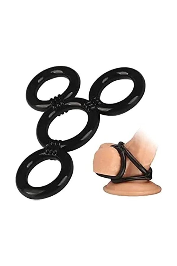 Set Anneaux pénis,Penise pour homme silicone Anneaux péniens T-Shirt Exercice Retardé anneaux de pénis et de testicule