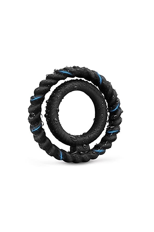 Anneau de Retard Double Anneau Souple Anneau de Massage en Silicone pour Hommes,Figure Y Shape Y2Q