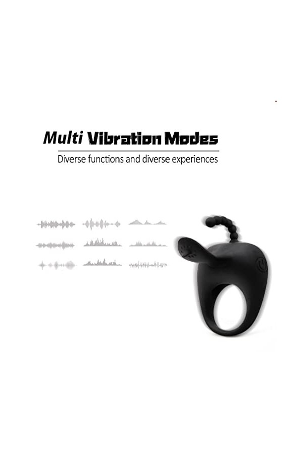 Anneau pénien vibrante homme M-asseur portable,Fémmé Adultes Anneau De P-Ê?Is en Silicone Couple Multi Vitesses T-Shirt Vibra