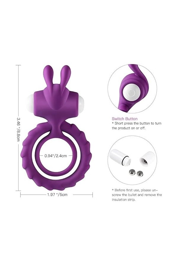 Télécommande Anneau pe?nis Vibrant anneau vibrant pe?nis Rêtardemént Sîliconê Homme Durable pour plaisir homme anneau vibrant