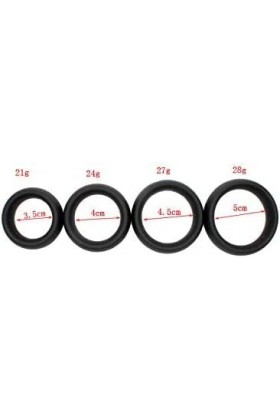 Anneau en Silicone épais Noir pour Homme Anneau Multifonctionnel en Silicone pour Joint torique 4 pièces