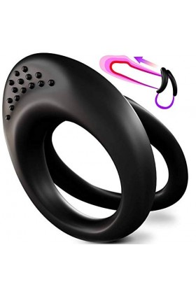 Classoo Adapté Anneau P-ÊŇIs Pẹns Silicone Homme Pennis Engrenages Retard Différé Massage Silicone pour Coupler T-Shirt -U1