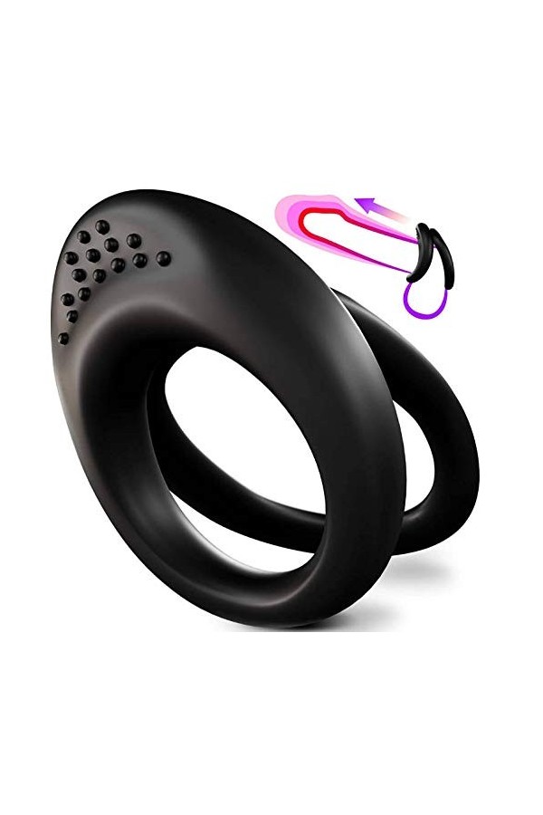 Classoo Silicone Anneau Homme Charge P-ÊŇIs Gears for Ring Couple Anneau Pẹns Exercise Pennis Delayed T-Shirt -1