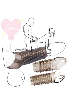 HUNTVE 2 Piece Mens Ultra Soft Liquid Silicone Finger Sleeves, Delayed Long Lasting Endurance Silicone Rings