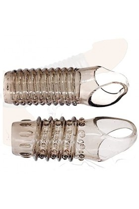 2 Combo Hommes Anneaux en Silicone Liquide Super Doux pour soulager la Fatigue Gris et Noir .