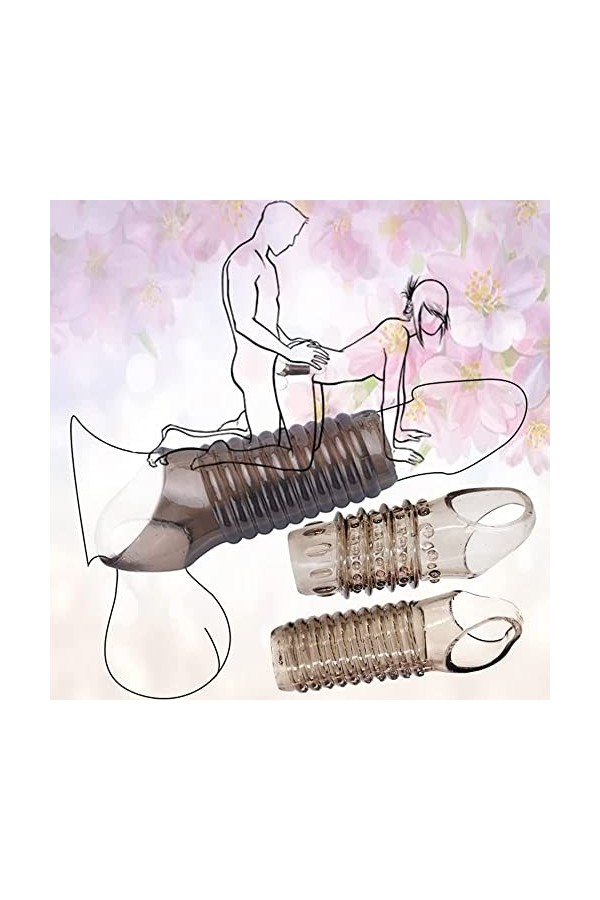 2 Combo Hommes Anneaux en Silicone Liquide Super Doux pour soulager la Fatigue Gris et Noir .