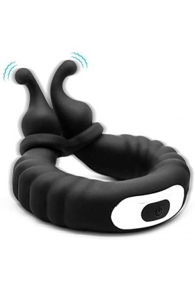 Anneau de P-Ê?Is En Silicone Couple Multi Vitesses T-Shirt Vibrant Cli-Toris Anneau de Massage Charge Usb Étanche, Anneau de 