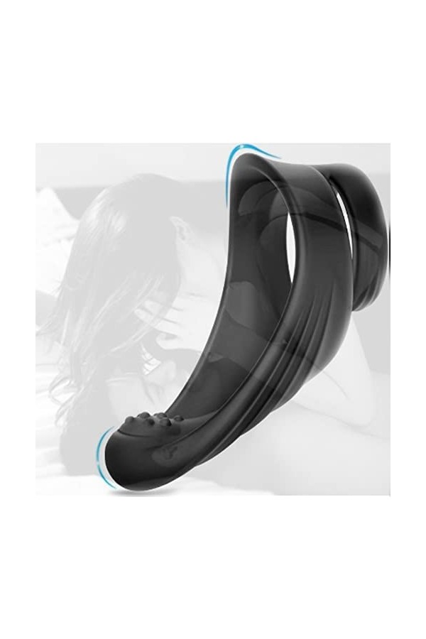 sensensen Anneau en Silicone Ignifuge prolongé pour Hommes - Anneau Noir