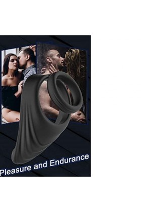 sensensen Anneau en Silicone Ignifuge prolongé pour Hommes - Anneau Noir