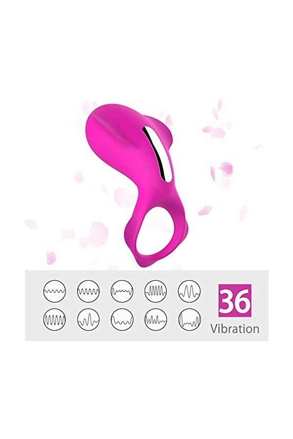 Vibromasseur Anneau De P-ÊŇIs Masculin Anneaux Penien Homme,Anneau Vibrant PéNIS Couple pour Femme Clitờridiên Stimulateur,V