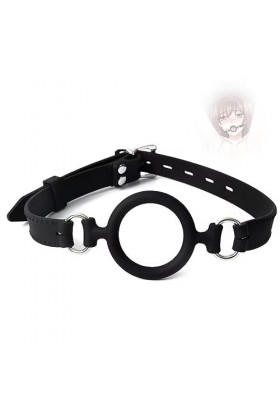 Entraîneur buccal réglable en silicone souple avec anneau en O pour les couples pour le plaisir et les jeux.