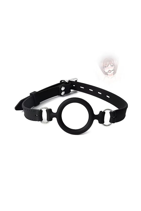 Entraîneur buccal réglable en silicone souple avec anneau en O pour les couples pour le plaisir et les jeux.