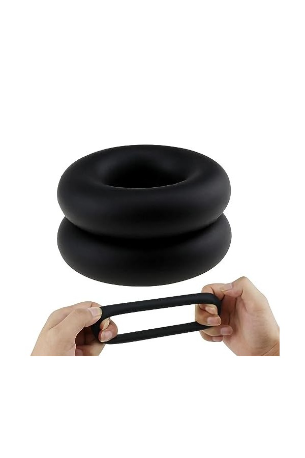 MelBiz 4PCS/ Anneau en Silicone Cọck anneau Noir