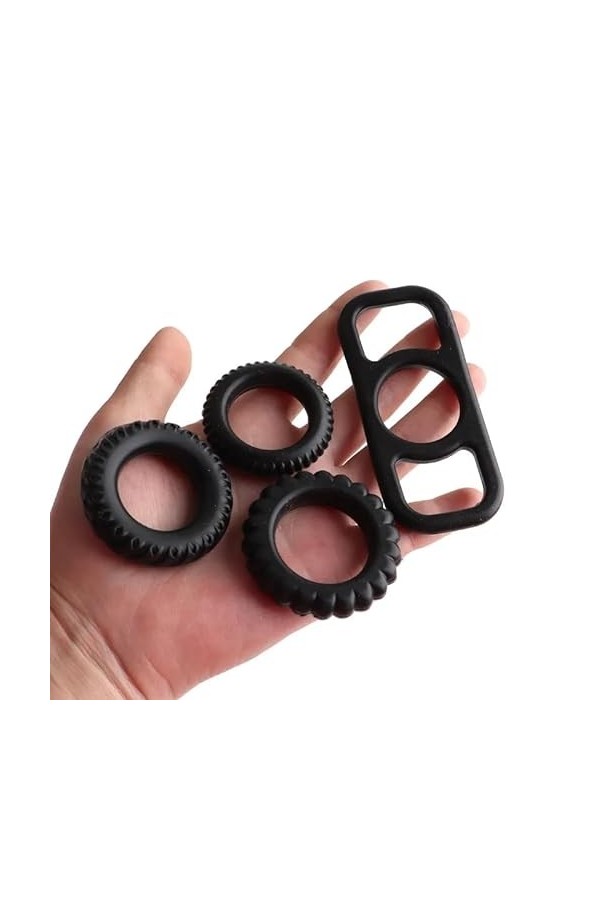 Anneaux de Massage pour Hommes Super Male Silicone Elastic Rings 4PCS