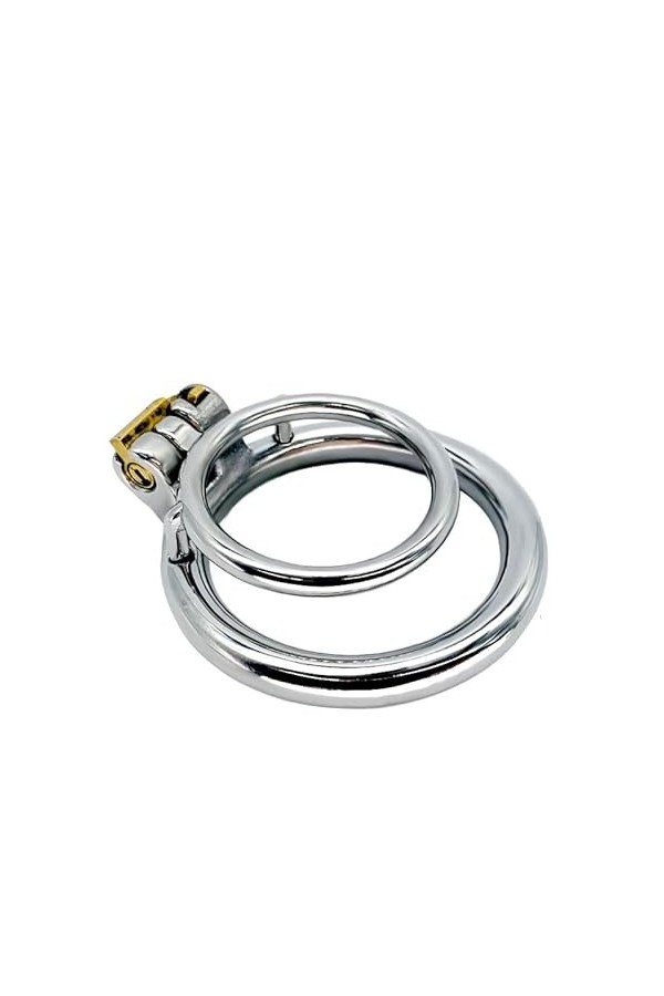 KOWUA, Cage en Acier Inoxydable pour Homme avec Petit Anneau, Design Simple, Facile à Porter et à Utiliser, Anneau 32mm, Anne