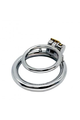 KOWUA, Cage en Acier Inoxydable pour Homme avec Petit Anneau, Design Simple, Facile à Porter et à Utiliser, Anneau 32mm, Anne