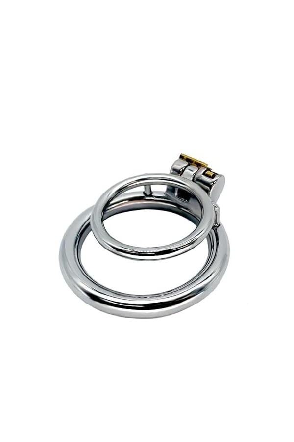 KOWUA, Cage en Acier Inoxydable pour Homme avec Petit Anneau, Design Simple, Facile à Porter et à Utiliser, Anneau 32mm, Anne