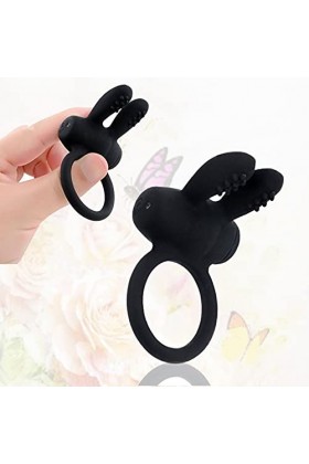 XaiYimee Anneau en Silicone Lapin avec Taille élastique pour la Mise en Valeur du Corps, pour Les Hommes ou Les Couples.