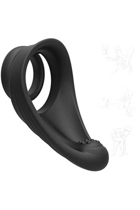 XaiYimee Anneau en Silicone pour Hommes, Double Cercle pour Hommes Produits retardés Noir 