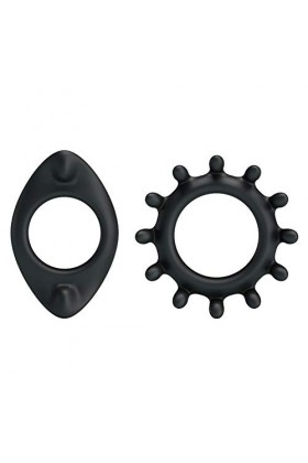 OHUGA 2 Anneaux en Silicone pour Hommes, Anneau retardateur Arme secrète pour Hommes Noir .