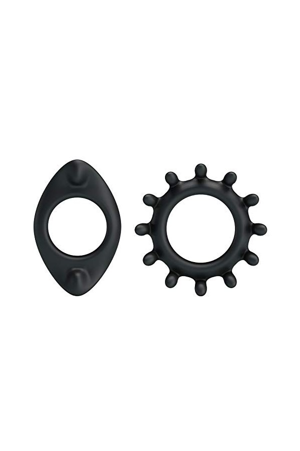 OHUGA 2 Anneaux en Silicone pour Hommes, Anneau retardateur Arme secrète pour Hommes Noir .