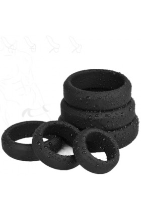 JUMOK Anneau de Silicone en Caoutchouc de Sport Confortable Anneau de Confiance en soi pour Hommes Ensemble de 6 pièces.