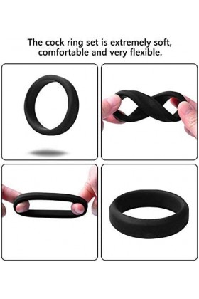 JUMOK Anneau de Silicone en Caoutchouc de Sport Confortable Anneau de Confiance en soi pour Hommes Ensemble de 6 pièces.