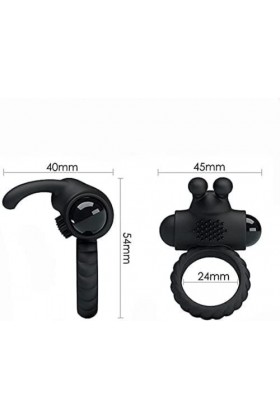 Fly Fémmé- Adultes Anneau De P-Ê?Is en Silicone Couple Multi Vitesses T-Shirt Vibrant Cli-Toris Anneau De Massage Charge USB 