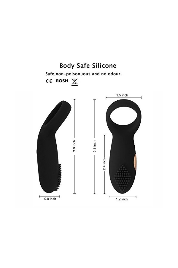 Adulte silicone souple Anneau de vibration male Anneau de retard de sex Mode vibratoire de sortes VV3