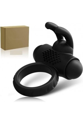 Fe Mini Vibrateur Anneau Pẹnis Homme,étanche Silicone Anneau pénis Homme doux réglable Doux sex toyspour pour homme