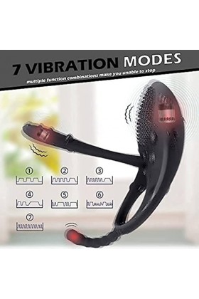 WJE Sèxtôyse Anneau PÉNIS Anneau M-asseur Étanche Plaisir pénien avec Silicone T-Shirt Vibrant testiculaire Plus Anneau Vibr