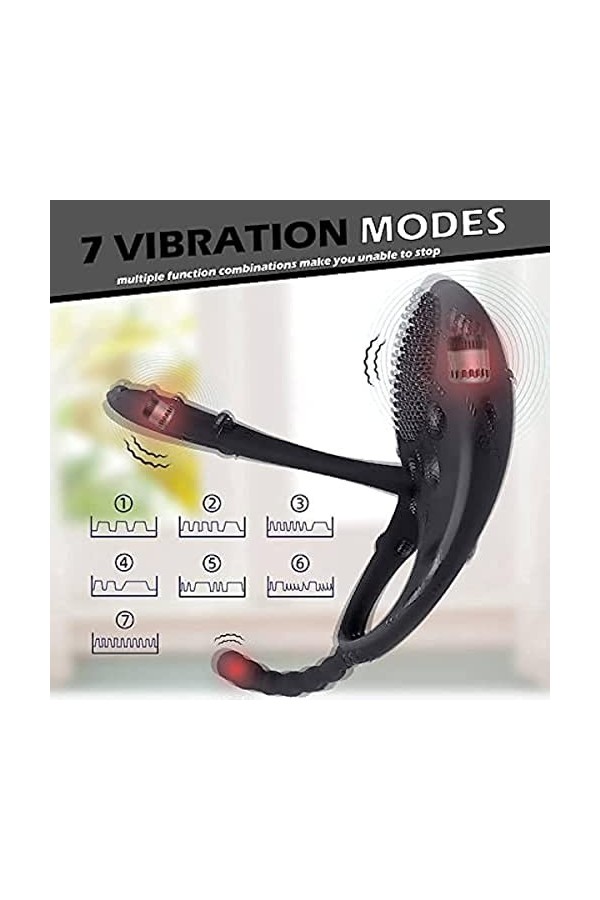 WJE Sèxtôyse Anneau PÉNIS Anneau M-asseur Étanche Plaisir pénien avec Silicone T-Shirt Vibrant testiculaire Plus Anneau Vibr