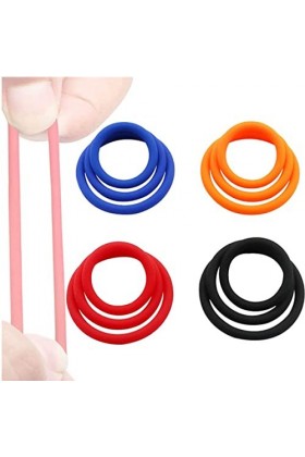 XaiYimee Anneaux en Silicone retardés pour Hommes Set de 12 Couleur aléatoire 