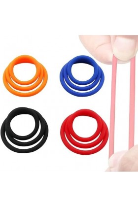 XaiYimee Anneaux en Silicone retardés pour Hommes Set de 12 Couleur aléatoire 