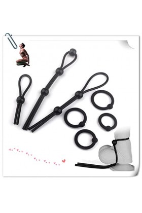 XaiYimee Anneau en Silicone Robuste pour Hommes, Design Rond, Combinaison de 7 pièces, Combinaison danneaux avec Plusieurs R