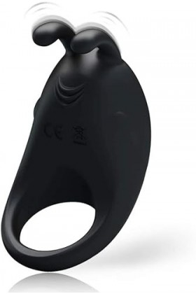 FE Anneau Double de Retard Anneau Vibrant P-Ênis En Silicone Premium Cli-Toris Anneau De Massage Étanche,adapté Pour Couple D