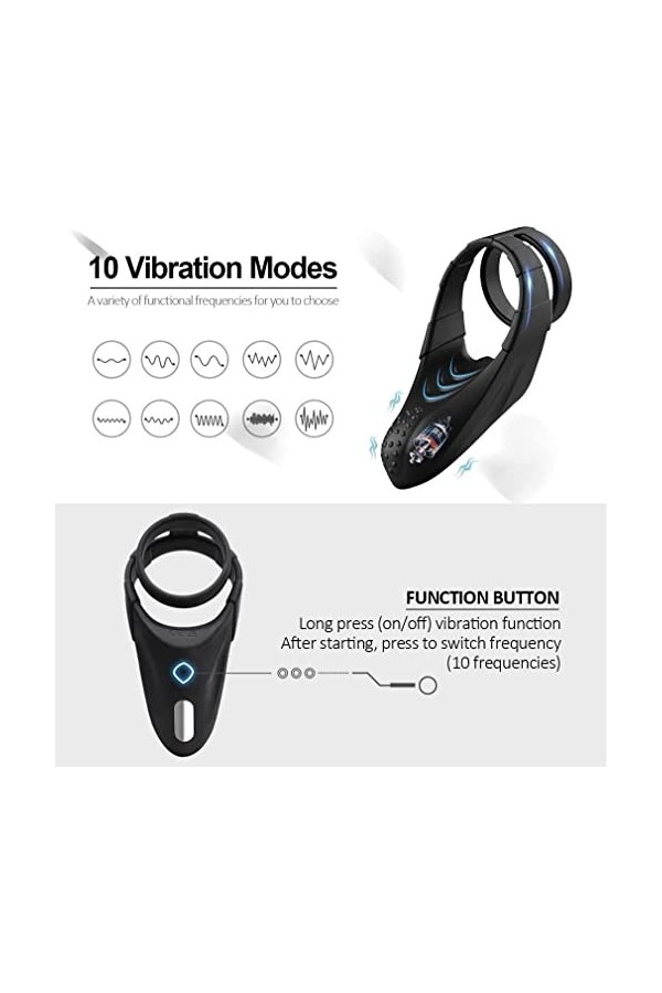 CWT Lhomme à long Lasting shakes pour les hommes de la sonnerie du temps de massage Vibranting rechargeable à distance sans 