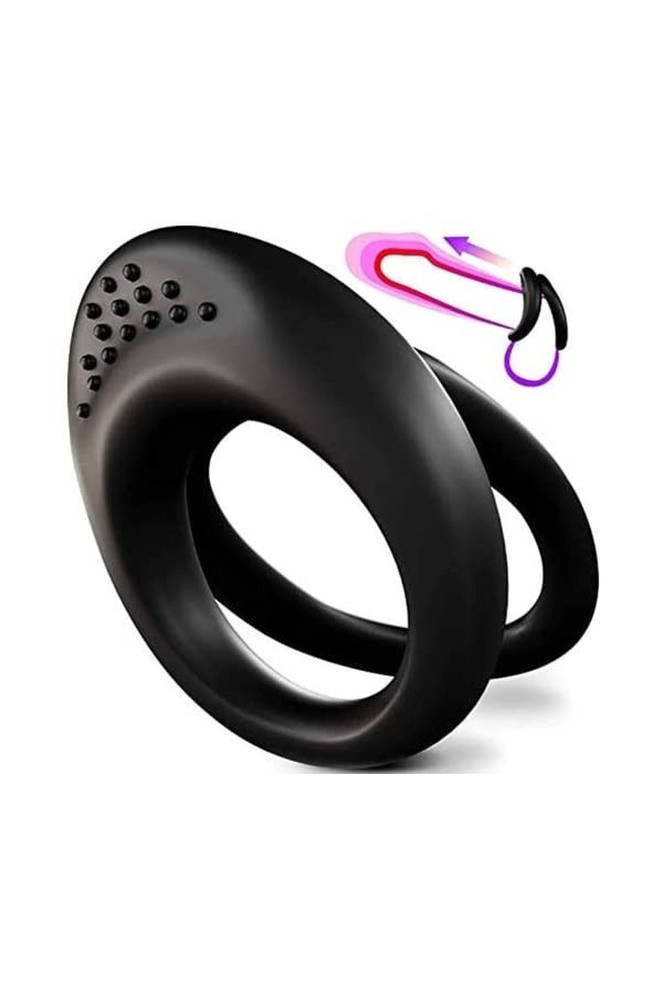 Fly love Anneau Anneau P-ENEst Pens Couple Pennis T-Shirt Convient Silicone Anneau Homme Retardé -K3