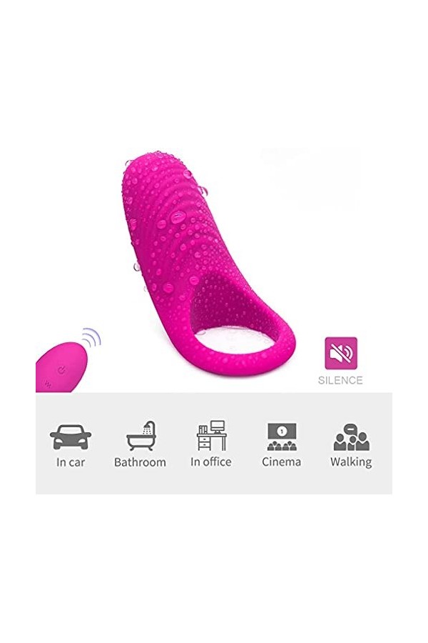 Fly love Anneau De P-Ê?Is en Silicone Couple 9 Vitesses T-Shirt Vibrant Cli-Toris Anneau De Massage Charge USB Étanche, Annea