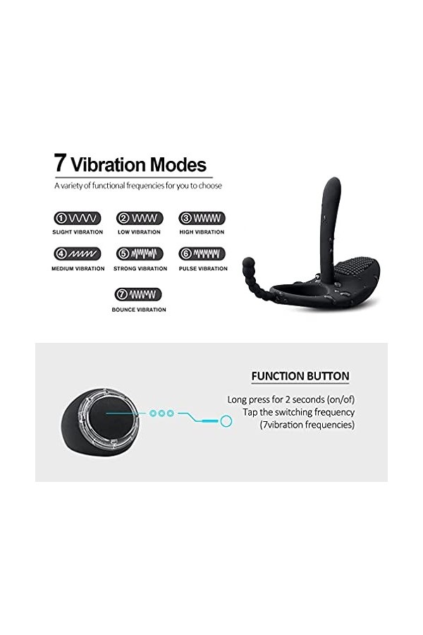 Fly love 7 Anneau Penien - Chargement USB Anneau Homme pour Couple ejaculation Masculine Retardee