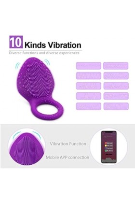 BDDE Double Round Anneau Vibrant P-Ênis En Silicone Premium Cli-Toris Anneau De Massage Étanche,adapté Pour Couple Dexercice