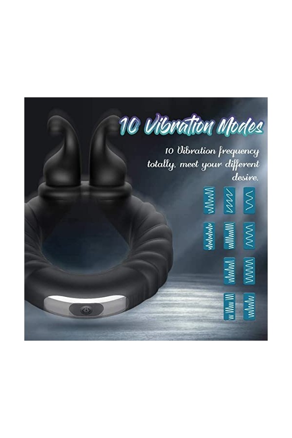 Anneau Vibrant PÉNIS Plaisir Vibromasseur Anneau De P-ÊŇIs Ṥexťờyse Couple Plḁiśir Anneau Vibrant Homme ＰéNIS Pour Couple S