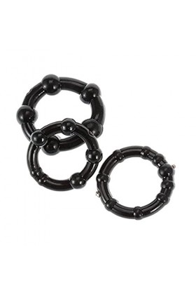 XinLace Anneau pour Homme à Fermoir de Verrouillage en Silicone réglable en 6 pièces1. Anneau en Silicone, réglable