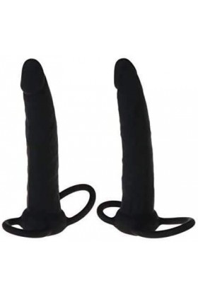 Double Penetration Pour Couple M-asseur portable,Fémmé Adultes Anneau De P-Ê?Is en Silicone Couple Vibrant Cli-Toris Anneau D