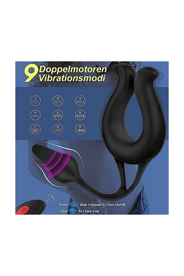 Mandarava M-Asseur Portable, Anneau de P-Ê?Is En Silicone Couple Multi Vitesses T-Shirt Vibrant Cli-Toris Anneau de Massage C