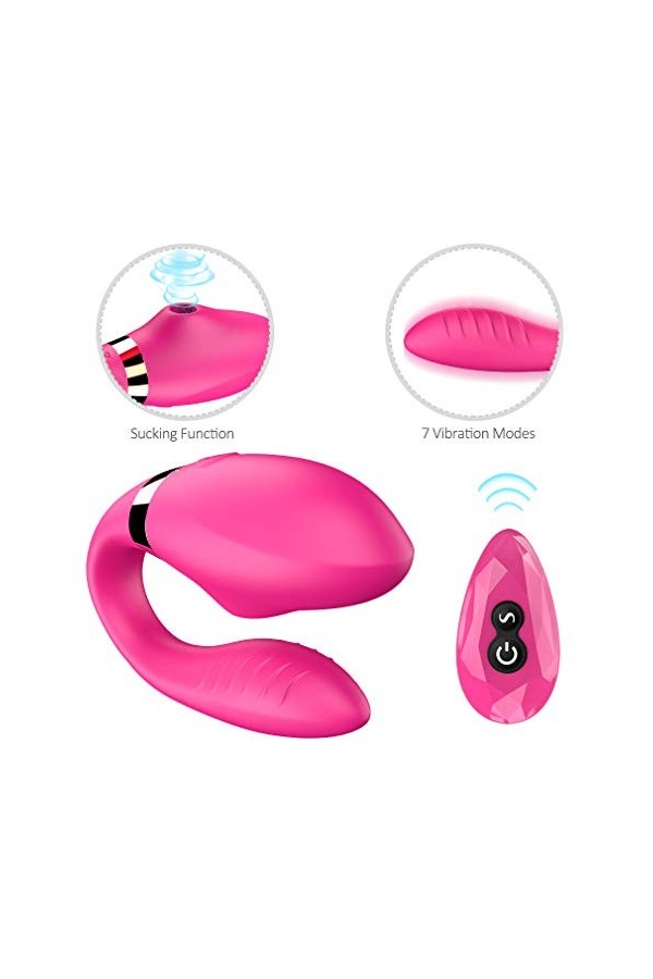 Typé U pour Fémmé Stimulạtíón Clítóridién Víbromasséur Couplés, Séxtóysé Puissant avéc Víbratión Réchargéablé Víbratéur Séxué