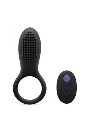 Retardé Anneau De Retard pour Hommes Anneau De P-ÊŇIs en Silicone Vibrant Cli-Toris Anneau De Massage Étanche,Adapté pour Un 