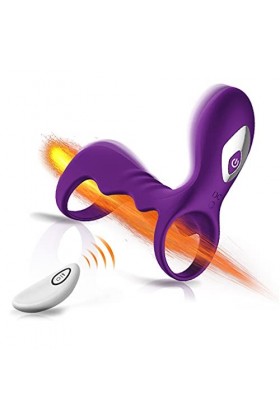 Double Penetrateur Couple Silicone Durable Sèxtôyse Plaisir T-Shirt avec Étanche pénien Anneau Double pour M-asseur Vibrant A