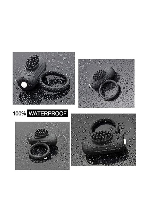 EsHals Anneau de P-Ê?Is En Siliccouple 7 Vitesses T-Shirt Vibrant Cli-Toris Anneau de Massage Charge Usb Étanche, Anneau de R